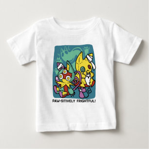 Paw-sitively Frightful   Monstrous Cats Halloween  Baby T-Shirt