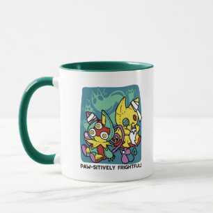 Paw-sitively Frightful Monstrous Cats Halloween Mug