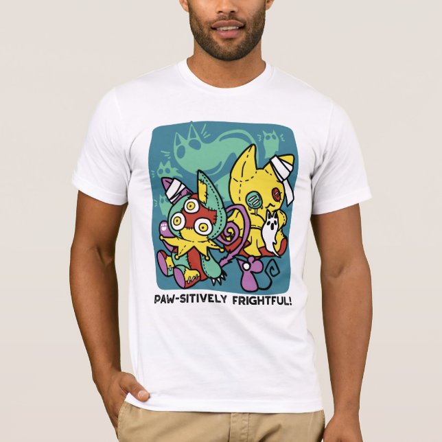 Paw-sitively Frightful | Monstrous Cats Halloween  T-Shirt (Front)