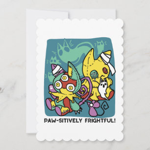 Paw-sitively Frightful Monstrous Cats Halloween Thank You Card