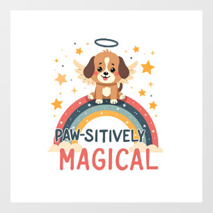 Paw-sitively Magical Puppy Vintage Rainbow Angel D