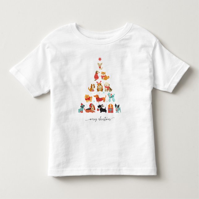 Paw-some Christmas Tree - A Tail-Wagging Holiday Toddler T-Shirt (Front)