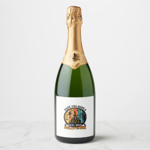 Paw Some Halloween Haunted House Witch Black Cats_ Sparkling Wine Label