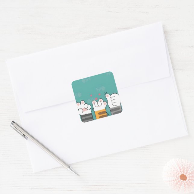 Paw-some Pals Square Sticker (Envelope)