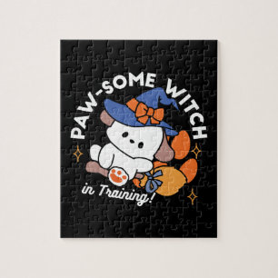 Paw-some Witch in Training – Cute Halloween Dog  Jigsaw Puzzle
