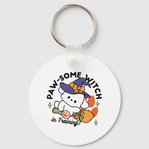 Paw-some Witch in Training – Cute Halloween Dog  Key Ring