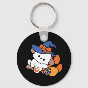 Paw-some Witch in Training – Cute Halloween Dog Key Ring