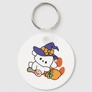 Paw-some Witch in Training – Cute Halloween Dog  Key Ring