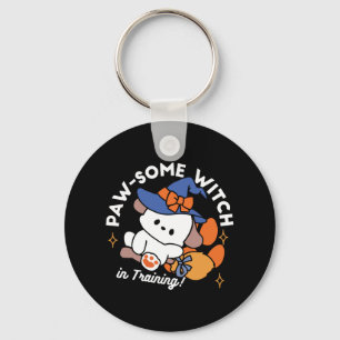 Paw-some Witch in Training – Cute Halloween Dog  Key Ring