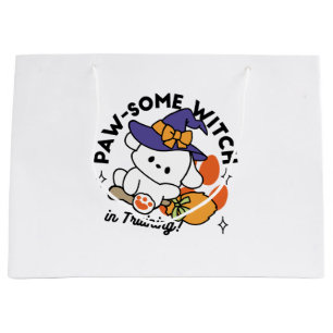 Paw-some Witch in Training – Cute Halloween Dog Large Gift Bag