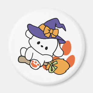 Paw-some Witch in Training – Cute Halloween Dog Magnet