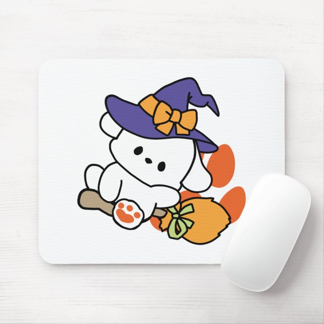 Paw-some Witch in Training – Cute Halloween Dog  Mouse Pad (With Mouse)