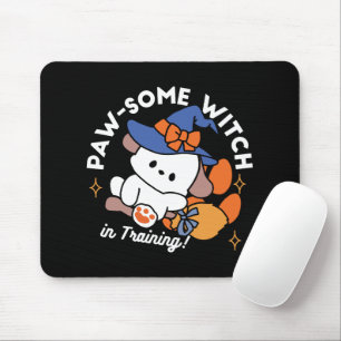 Paw-some Witch in Training – Cute Halloween Dog Mouse Pad