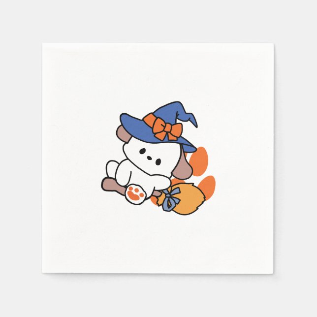 Paw-some Witch in Training – Cute Halloween Dog  Napkin (Front)
