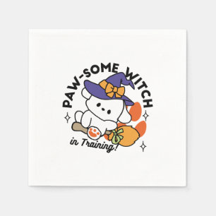 Paw-some Witch in Training – Cute Halloween Dog  Napkin