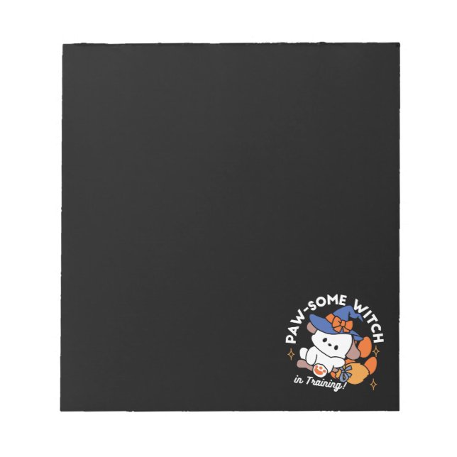 Paw-some Witch in Training – Cute Halloween Dog  Notepad (Front)