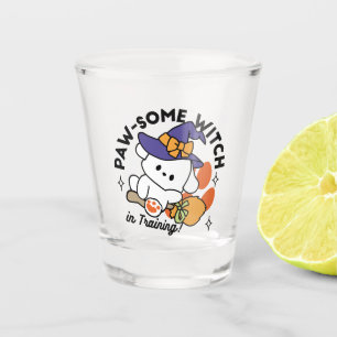 Paw-some Witch in Training – Cute Halloween Dog Shot Glass
