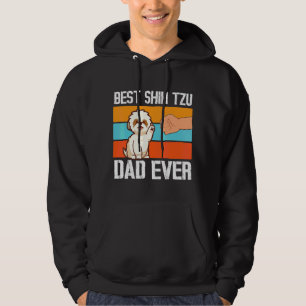 Paw To Hand Best Shih Tzu Dog Dad Ever Happy Fathe Hoodie