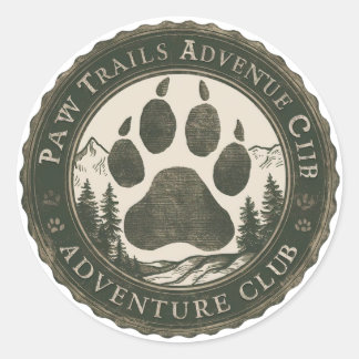 Paw Trails Adventure Club — Vintage Badge Sticker