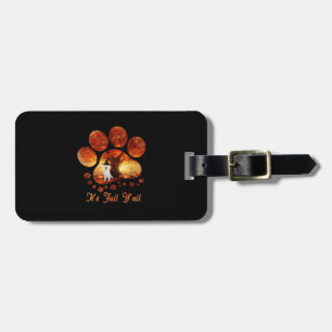Paw Tree It’s Fall Y’all White Dog Luggage Tag