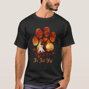 Paw Tree It's Fall Y'all Halloween White Labrador T-Shirt