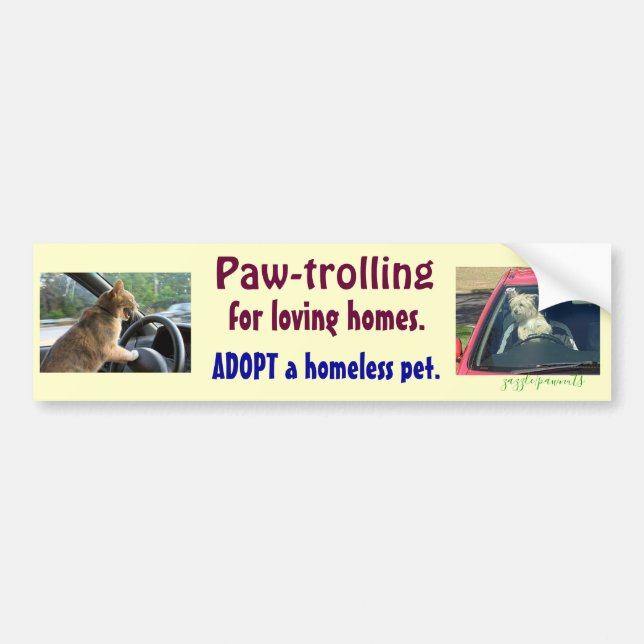 Paw-trolling Bumper Sticker (Front)