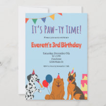 Paw-ty Time Birthday Invitation