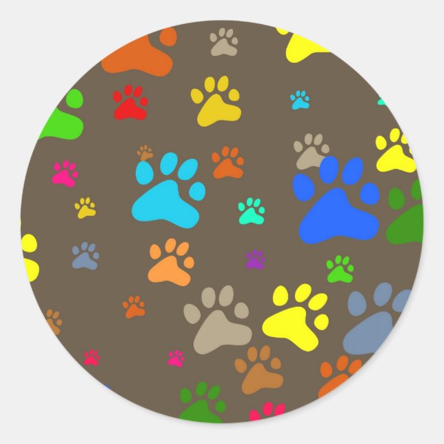 Paw Wallpaper Classic Round Sticker (Front)