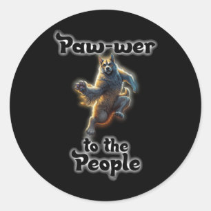 Paw-wer To The People Sticker