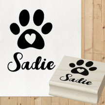 Paw with Heart and Custom Name