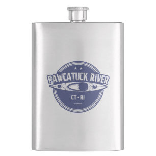 Pawcatuck River Connecticut Rhode Island Kayaking Hip Flask
