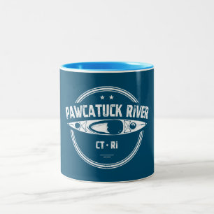 Pawcatuck River Connecticut Rhode Island Kayaking Two-Tone Coffee Mug