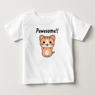 Pawesome!! Ginger Tabby Cat Baby T-Shirt