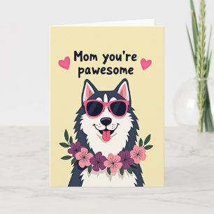 Pawesome Moms Floral Art Card