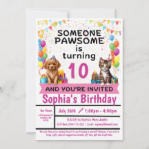 Pawesome Party; Kitties and Puppies | Invitation
