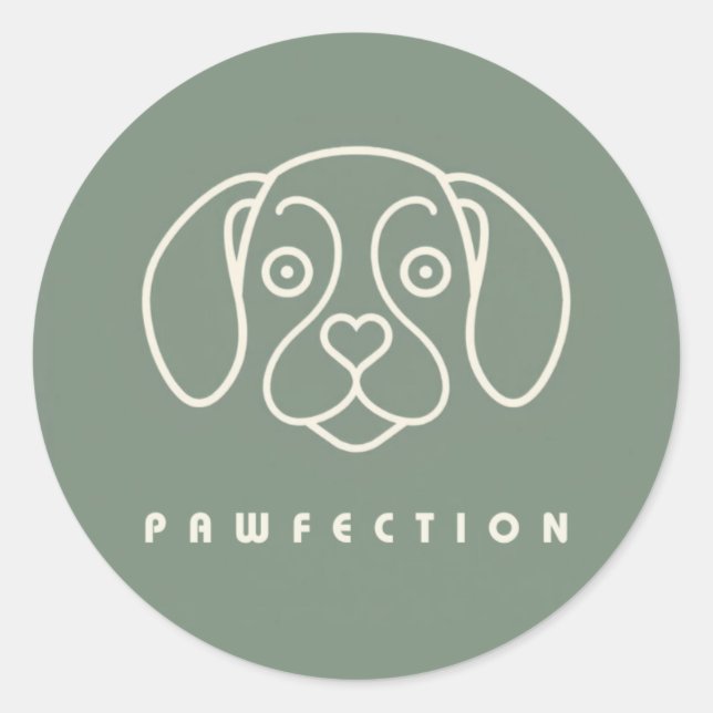PAWFECTION CLASSIC ROUND STICKER (Front)