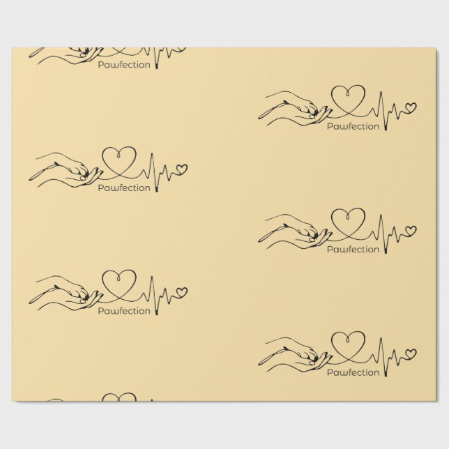 Pawfection Gift Wrap - One-Line-Art (Seam)