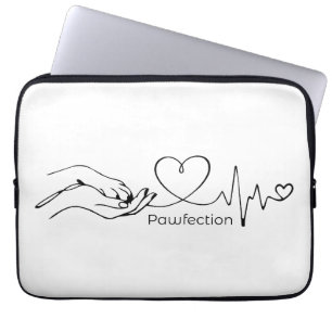 Pawfection One-Line Art – Minimalist Dog Lover Laptop Sleeve