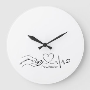 Pawfection One-Line Art – Minimalist Dog Lover Large Clock