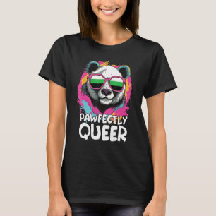 Pawfectly Queer  Panda With Sunglasses Neutrois Fl T-Shirt