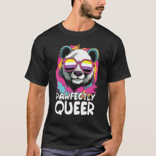 Pawfectly Queer Panda With Sunglasses Non Binary T-Shirt