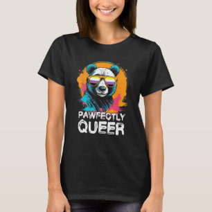 Pawfectly Queer  Panda With Sunglasses Non Binary  T-Shirt