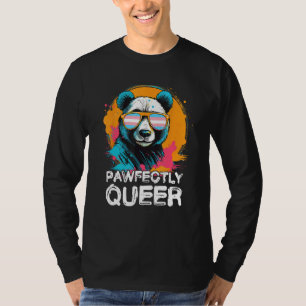 Pawfectly Queer Panda With Sunglasses Transgender T-Shirt