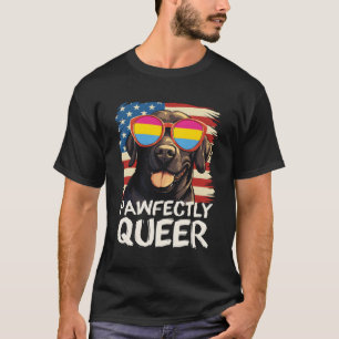 Pawfectrly Queer Labrador Panual Flag Sunglasses T-Shirt