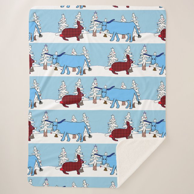 Pawl and Babe Christmas blanket (Front)
