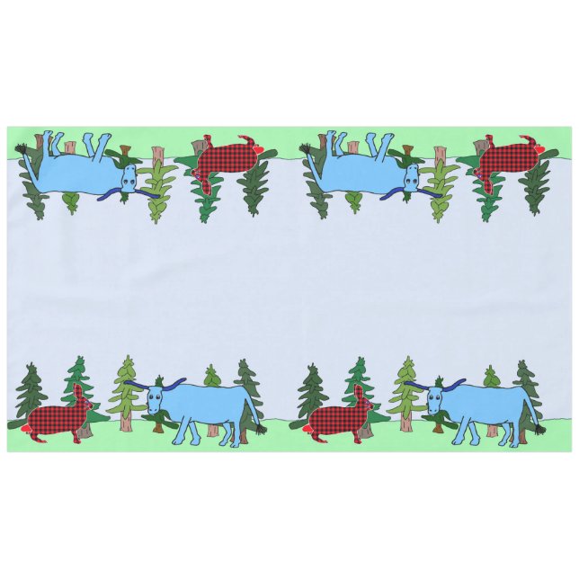 Pawl Bunnyan and Babe tablecloth (Front (Horizontal))