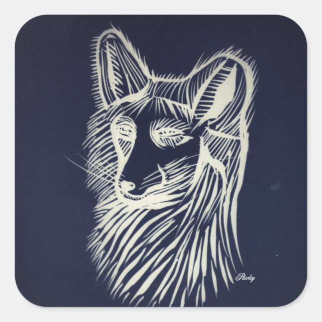 pawley night fox sticker (Front)