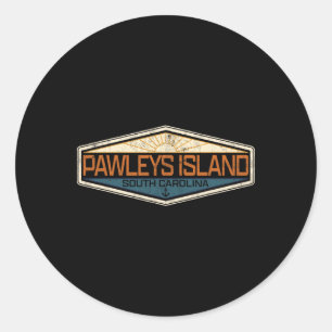 Pawleys Island South Carolina Distressed Classic Round Sticker