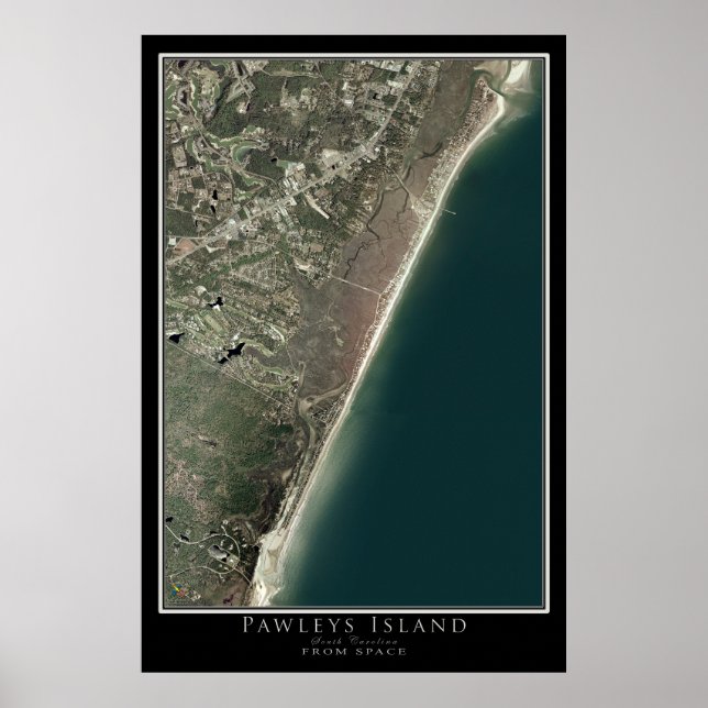 Pawleys Island South Carolina Satellite Poster Map (Front)