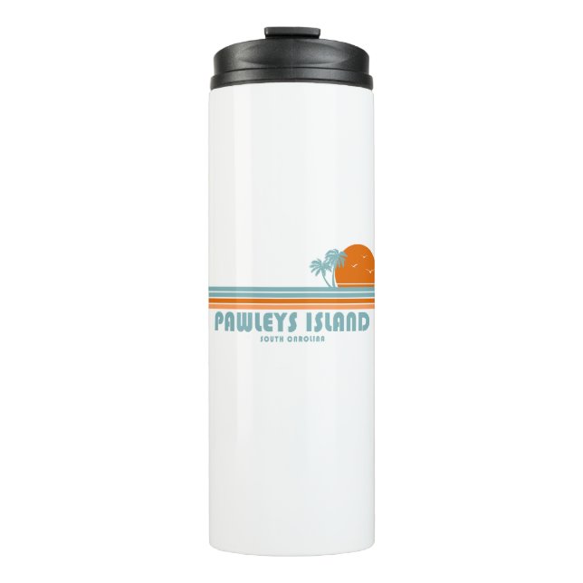 Pawleys Island South Carolina Sun Palm Trees Thermal Tumbler (Front)